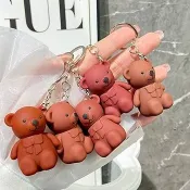 Cartoon Bear Key Chain Matte Velvet Lip Mud